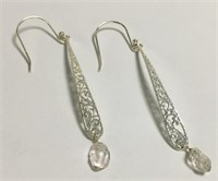 Sterling & Natural Herkimer Diamonds Earrings