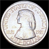 1921 "2X4" Missouri Half Dollar UNCIRCULATED