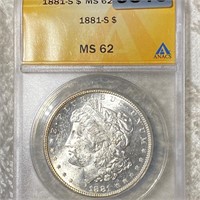 1881-S Morgan Silver Dollar ANACS - MS62