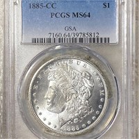 1885-CC Morgan Silver Dollar PCGS - MS64 GSA