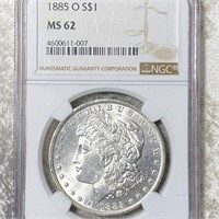 1885-O Morgan Silver Dollar NGC - MS62
