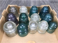 13 Insulators Purple Blue Green Clear