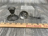 Sterling Spoon & Weighted Candlestick