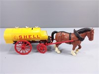 Vintage Shell Horse Drawn Piggy Bank