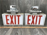 2 Vintage Exit Light Up Signs