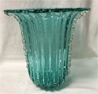 Signed Murano Venezia Art Glass Vase
