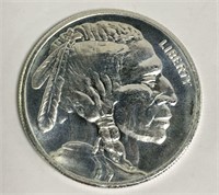 1 Oz .999 Fine Silver Buffalo / Indian Head Round