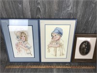 2 Needlepoint Pictures & 1 Photograph