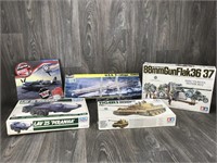 5 Airplane Model Kits Military Open