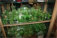 29pcs Green Depression Glassware