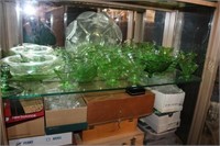 31pcs Green Depression Glassware