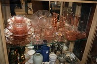 30pcs Pink Depression Glassware