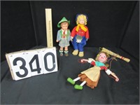 2 Vintage dolls & a Marionette