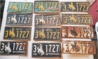 (6) Sets of Wyoming License Plates