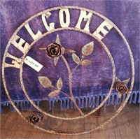 Iron "Welcome" Sign w/ Roses