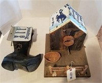 (2) Wyoming License Plate Bird Houses