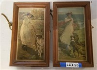 (2) "1912 Swift & Co." Framed Lady Lithographs