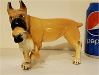 Boxer w/pup Ceramic