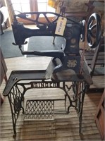 "Singer" Leather Treadle Sewing Machine