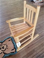 Child's Rocking Chair w/ Bear Rug (some damage)
