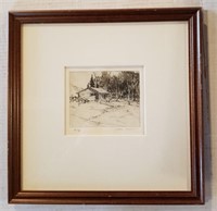 "The Cabin" by Joel Ostlind, signed etching 80/96
