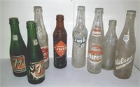 8 Old Glass Pop Bottles