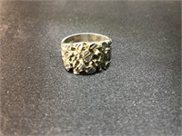 Men’s sterling silver nugget ring size 8 to 9