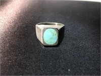 Turquoise and sterling silver ring