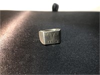 Sterling silver monogram M ring