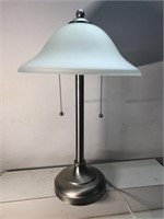 2 pull desk lamp glass shade . Stands approx 21”