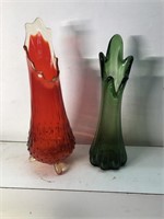 Vintage Art glass vase lot