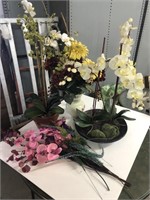 Lot of floral arrangements and loose flowers