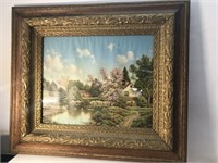 Antique Beautiful oak gold guild picture frame