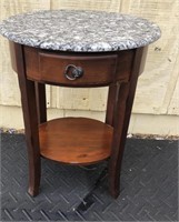 Beautiful marble top table with drawer . Measures