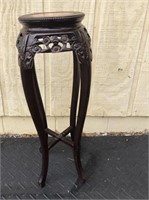 Beautiful wooden plant stand marble style top .