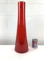 Vase à fleur haut en verre de couleur rouge 24''h