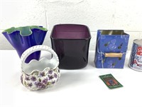Collection vases& paniers verre /céramique métal