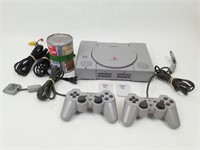 Playstation 1 mod. 7501, 2 manettes et câbles -
