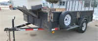 7X12  Single axle flatbed trailer with side walls