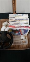 Group of wii accessories and games