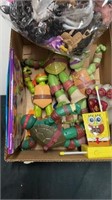 Group of kids toys coloring books horses and tmnt