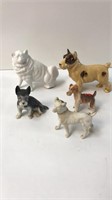 5 dogs - 3 are vintage -ceramic or porcelain