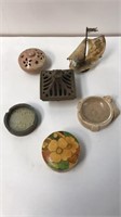 Vintage Cast iron incense burner/ ashtray and