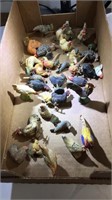 Large lot of vintage lead chickens