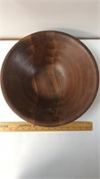 Mid century wooden salad bowl approx 14” in