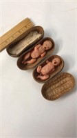 Vintage celluloid babies in Composite Peanut