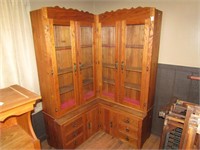 Wormy Chestnut Corner Cabinet