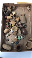 Vintage wooden miniature barrels pots , baskets