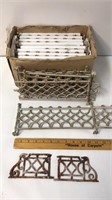 16 Vintage Cast iron doll house fencing