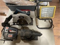Lot of Power Tools and Work Light